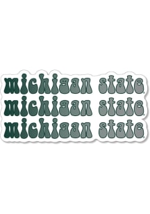 Michigan State Spartans 3.5in Bubble Text Rugged Stickers - Green