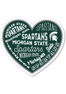 Michigan State Spartans 3.5in Heart Rugged Stickers - Green
