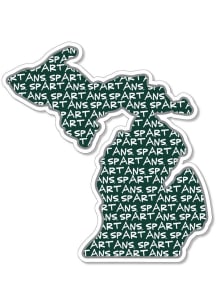 Michigan State Spartans 3.5in State Outline Rugged Stickers - Green