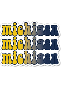 Michigan Wolverines 3.5in Bubble Text Rugged Stickers - Blue