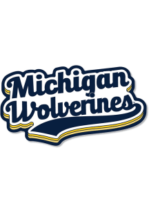 Michigan Wolverines 3.5in Varsity Script Rugged Stickers - Blue