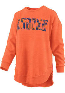 Pressbox Auburn Tigers Womens Orange Super Block Crew Sweatshirt