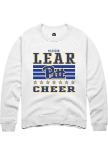 Madison Lear Pitt Panthers Mens White NIL Striped Player Crew