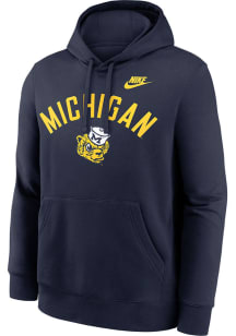 Nike Michigan Wolverines Mens Grey Legacy Arch Logo Long Sleeve Hoodie