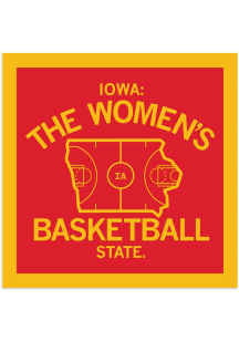 Ames Raygun Women's Basketball State Stickers - Red