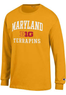 Champion Maryland Terrapins Gold Big Ten Jersey Long Sleeve T Shirt
