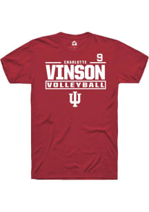 Charlotte Vinson Indiana Hoosiers Crimson NIL Stacked Box Short Sleeve Player T Shirt