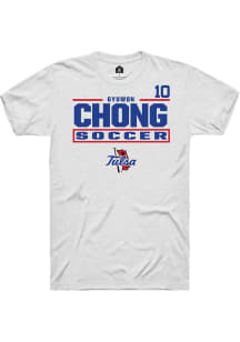 Gyuwon Chong Tulsa Golden Hurricane White NIL Stacked Box Short Sleeve Player T Shirt