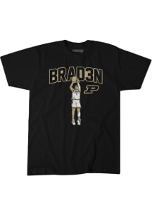 Braden Smith Purdue Boilermakers Black Basketball Caricature Short Sleeve Player T Shirt