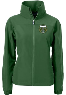 Cutter and Buck Portland Timbers Womens Green Charter Eco Light Weight Jacket