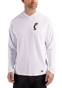 Cutter and Buck Cincinnati Bearcats Mens White Prospect Eco Long Sleeve Hoodie