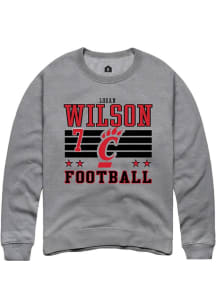 Logan Wilson Cincinnati Bearcats Mens Grey Football NIL Striped Player Crew