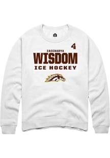 Zaccharya Wisdom Western Michigan Broncos Mens White NIL Stacked Box Player Crew