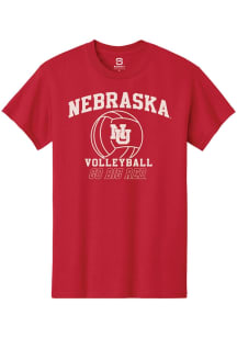 Summit Sportswear Nebraska Cornhuskers Red Arch Volleyball Wordmark Short Sleeve T Shirt