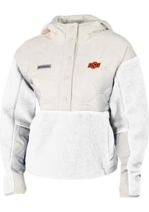 Columbia Oklahoma State Cowboys Womens White Cloud Point Fleece Light Weight Jacket