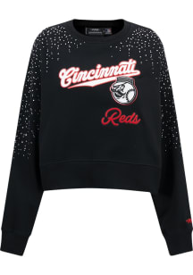 Pro Standard Cincinnati Reds Womens Black Legacy Crew Sweatshirt