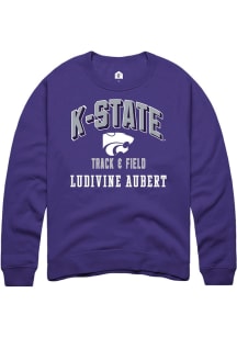 Ludivine Aubert K-State Wildcats Mens Purple NIL Arch Logo Player Crew