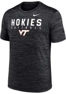 Nike Virginia Tech Hokies Black DriFit Softball Short Sleeve T Shirt