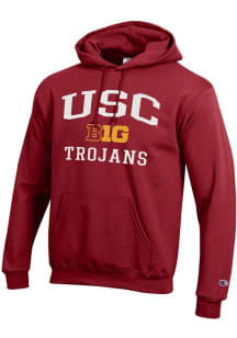 Champion USC Trojans Mens Red Big Ten Powerblend Long Sleeve Hoodie