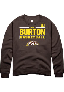 Max Burton Western Michigan Broncos Mens Brown NIL Stacked Box Player Crew