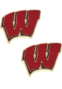 Wisconsin Badgers Enamel Logo Stud Womens Earrings