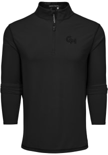 Greyson George Mason University Mens Black Tate Blackout Long Sleeve Qtr Zip Pullover