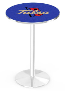 Tulsa Golden Hurricane Chrome Round Base Pub Table