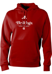 Adidas Fresno State Bulldogs Womens Red Heat Seal Fleece Hooded Sweatshirt