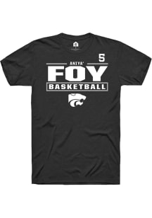 Aniya’ Foy K-State Wildcats Black NIL Stacked Box Short Sleeve Player T Shirt