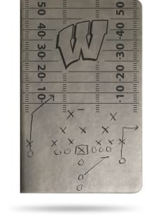 Wisconsin Badgers Laser Engraved Notebook and Folder - Grey