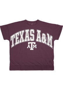 Pressbox Texas A&M Aggies Womens Maroon Janise Short Sleeve T-Shirt