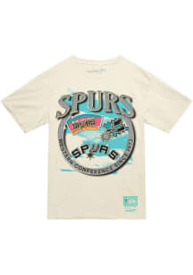 Mitchell and Ness San Antonio Spurs White Crown Jewels Short Sleeve T Shirt