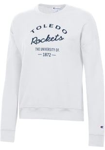 Champion Toledo Rockets Womens White Est Date Powerblend Crew Sweatshirt