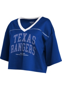 Texas Rangers Womens WEAR by Erin Andrews Crop Jersey Fashion Baseball Jersey - Blue