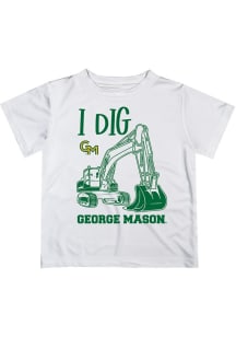 Vive La Fete George Mason University Toddler White Excavator Short Sleeve T-Shirt