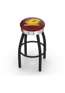 Central Michigan Chippewas 3 Ring Chrome Seat Pub Stool - Black