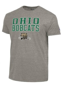 Champion Ohio Bobcats Dark Grey Stacked Tri-Blend Short Sleeve Fashion T Shirt