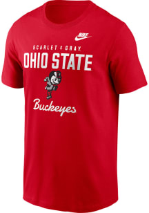 Nike Ohio State Buckeyes Red Legacy Stacked Short Sleeve T Shirt