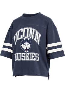 Pressbox UConn Huskies Womens Navy Blue Wayne Tyler Short Sleeve T-Shirt