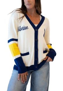 Gameday Social Michigan Wolverines Womens White Varsity Cardigan Long Sleeve Cardigan