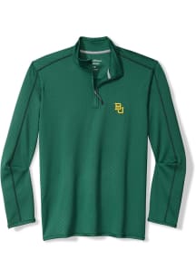 Tommy Bahama Baylor Bears Mens Green Island Energy Long Sleeve Qtr Zip Pullover