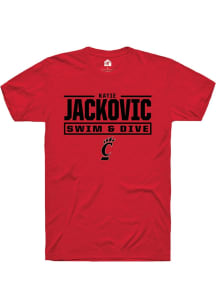 Katie Jackovic Cincinnati Bearcats Red NIL Stacked Box Short Sleeve Player T Shirt