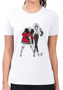 4Her Ottawa Senators Womens White Hockey Girls Graphic Short Sleeve T-Shirt