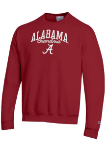 Champion Alabama Crimson Tide Mens Crimson Grandma Script Powerblend Long Sleeve Crew Sweatshirt