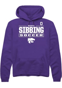 Maddie Sibbing K-State Wildcats Mens Purple NIL Stacked Box Player Hood