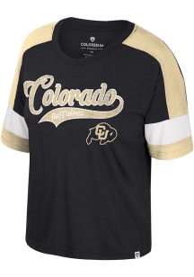 Colosseum Colorado Buffaloes Womens Black Glinda Short Sleeve T-Shirt