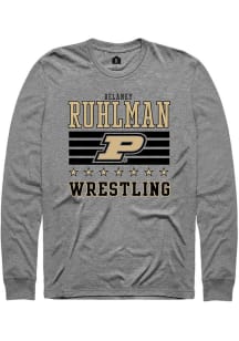 Delaney Ruhlman Purdue Boilermakers Grey NIL Striped Long Sleeve Player T Shirt