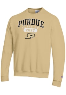 Champion Purdue Boilermakers Mens Gold Class of 2027 Powerblend Long Sleeve Crew Sweatshirt