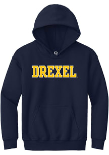 Summit Sportswear Drexel Dragons Youth Navy Blue Straight Block Long Sleeve Hoodie
