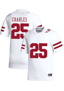 Jeremiah Charles   Nebraska Cornhuskers White NIL Name And Number Football Jersey